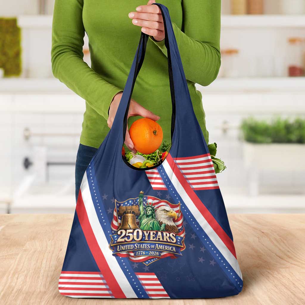 America 250th Anniversary Grocery Bag USA 1776-2026 Patriotic Eagle