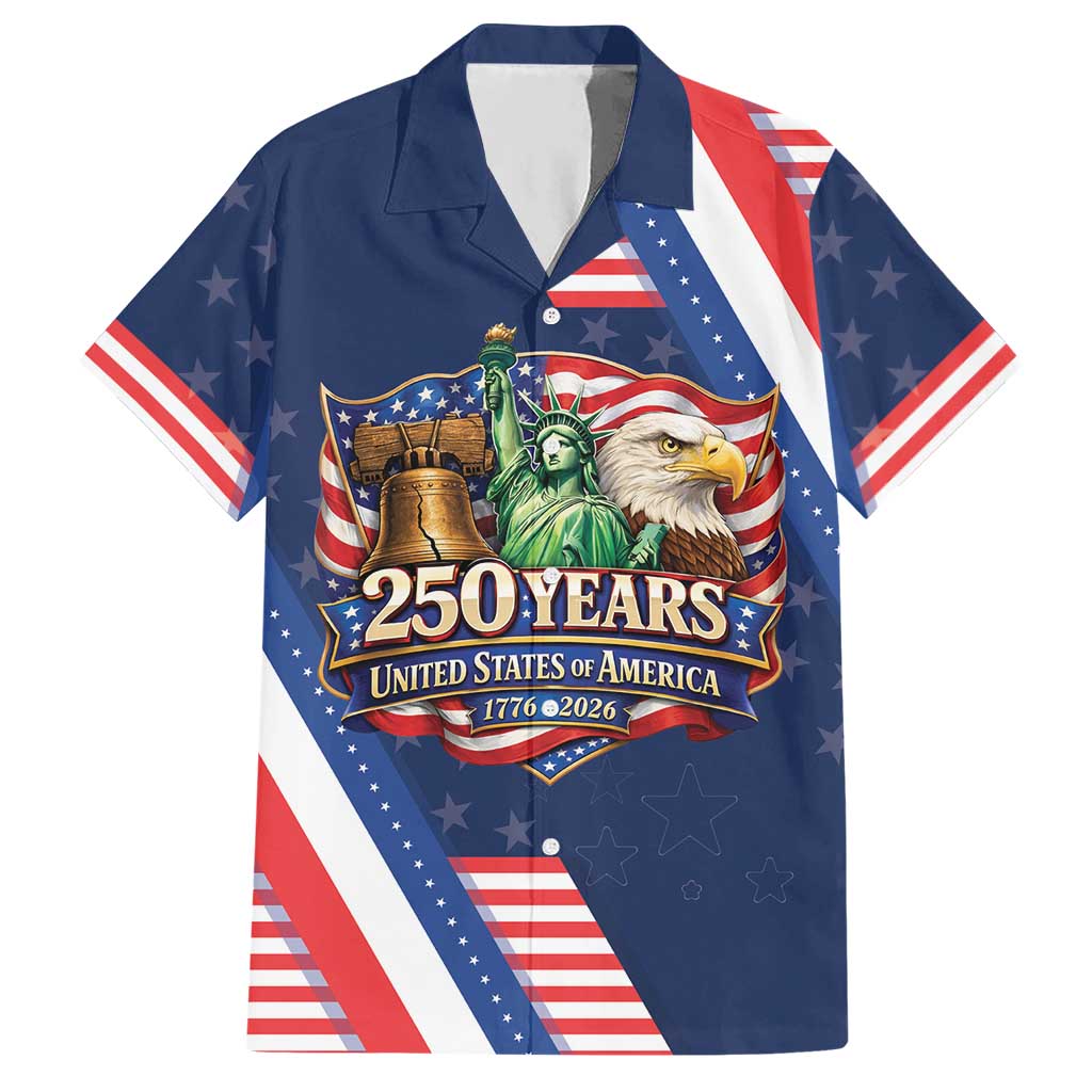 America 250th Anniversary Hawaiian Shirt USA 1776-2026 Patriotic Eagle
