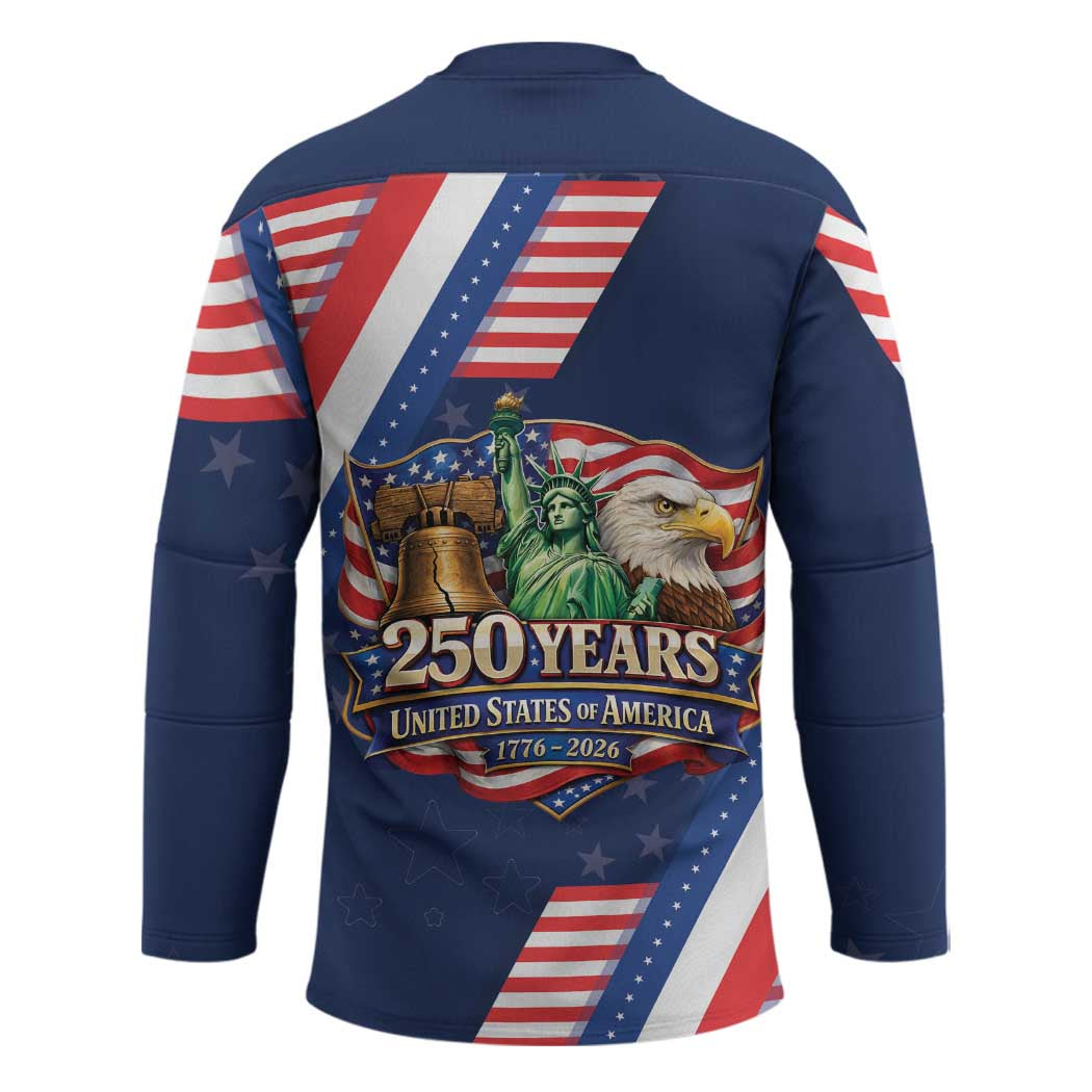 America 250th Anniversary Hockey Jersey USA 1776-2026 Patriotic Eagle