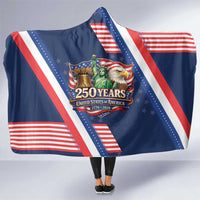America 250th Anniversary Hooded Blanket USA 1776-2026 Patriotic Eagle
