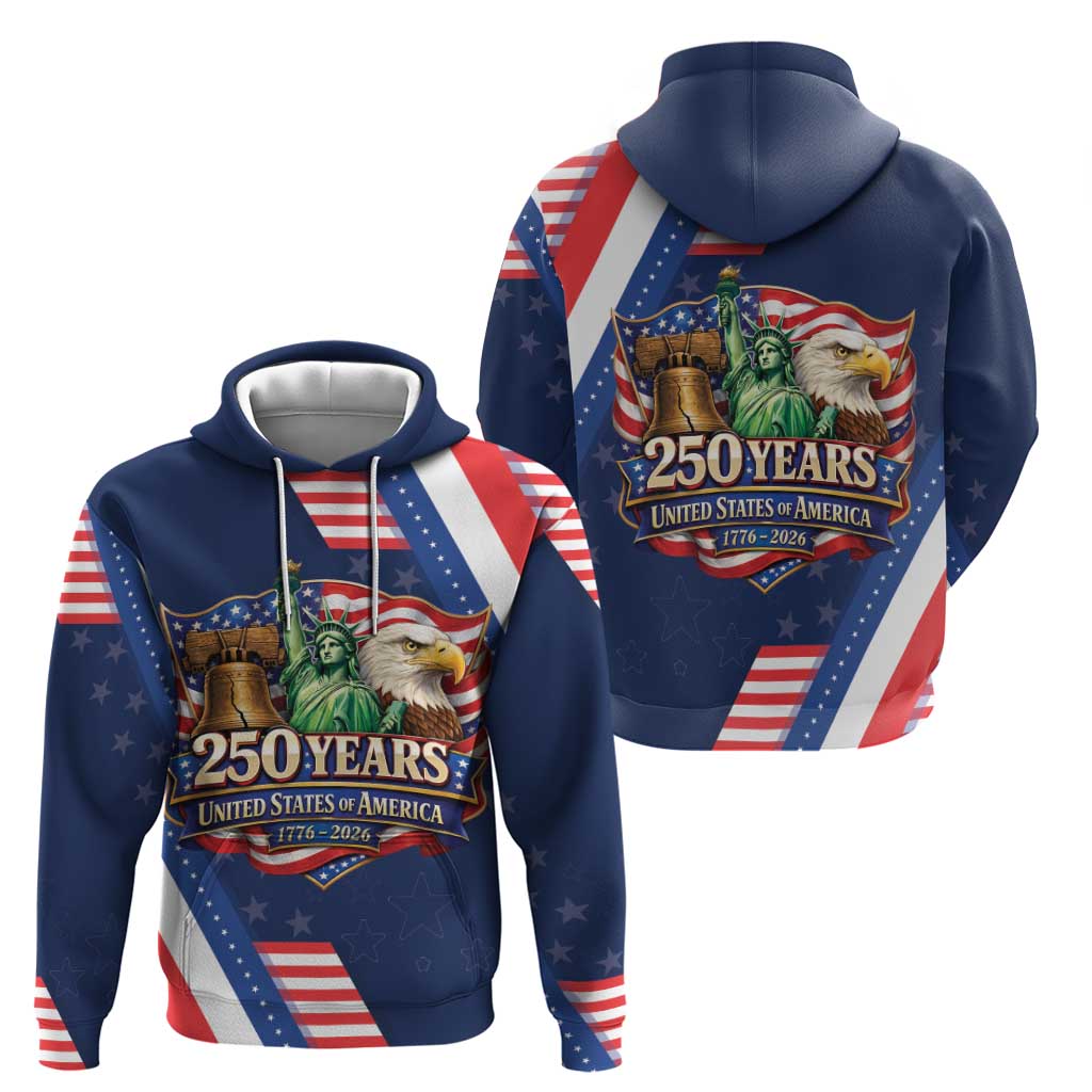 America 250th Anniversary Hoodie USA 1776-2026 Patriotic Eagle