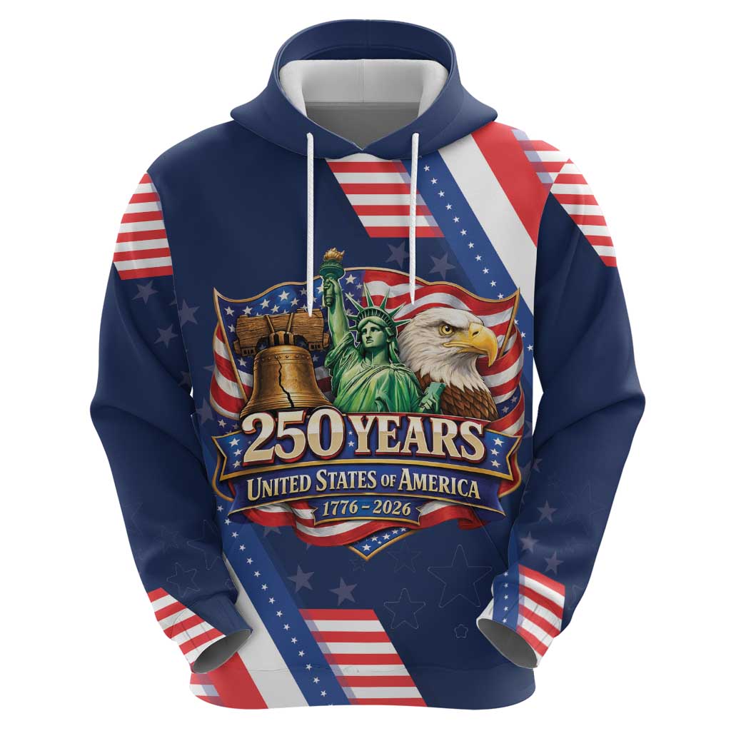 America 250th Anniversary Hoodie USA 1776-2026 Patriotic Eagle