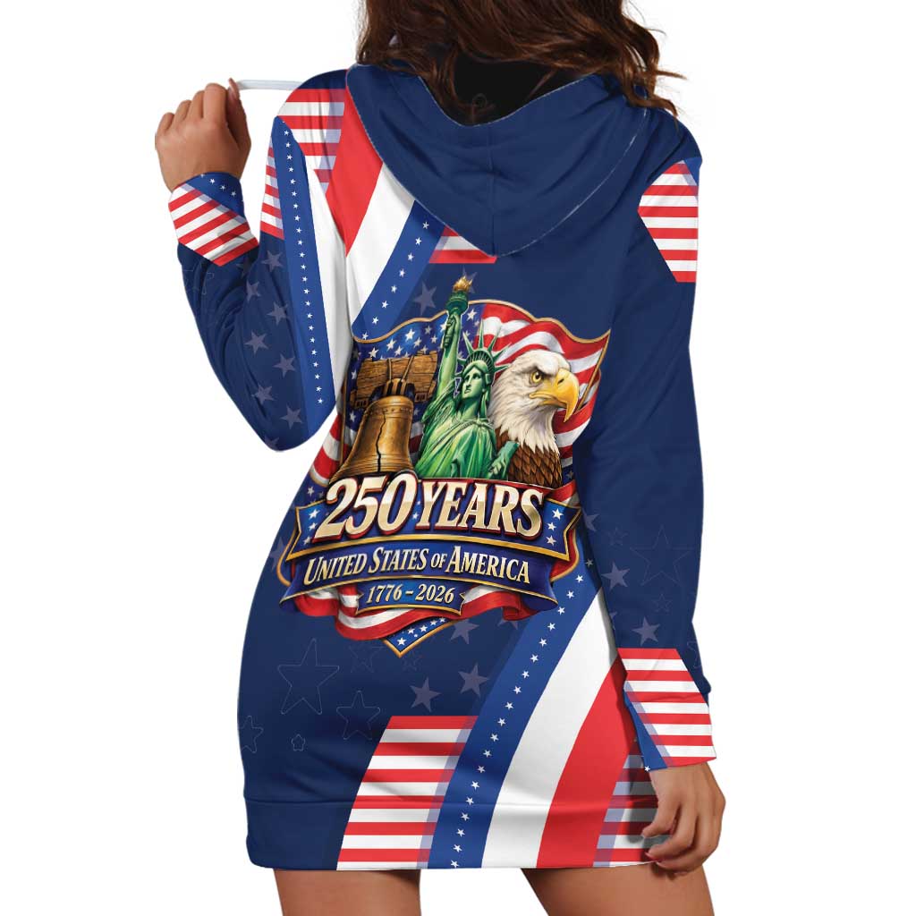 America 250th Anniversary Hoodie Dress USA 1776-2026 Patriotic Eagle