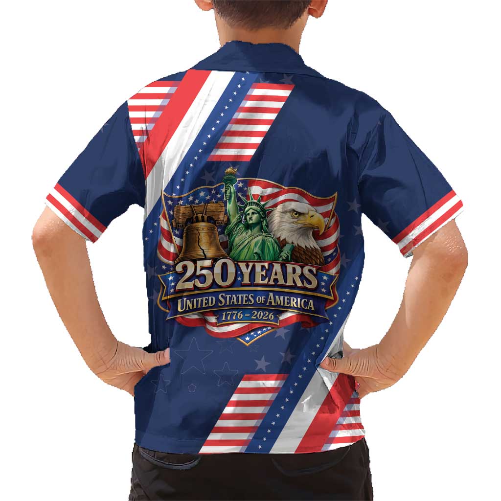 America 250th Anniversary Kid Hawaiian Shirt USA 1776-2026 Patriotic Eagle