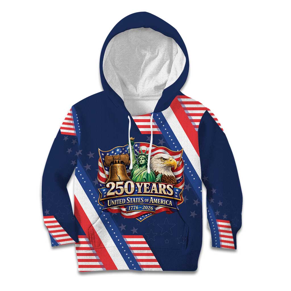 America 250th Anniversary Kid Hoodie USA 1776-2026 Patriotic Eagle