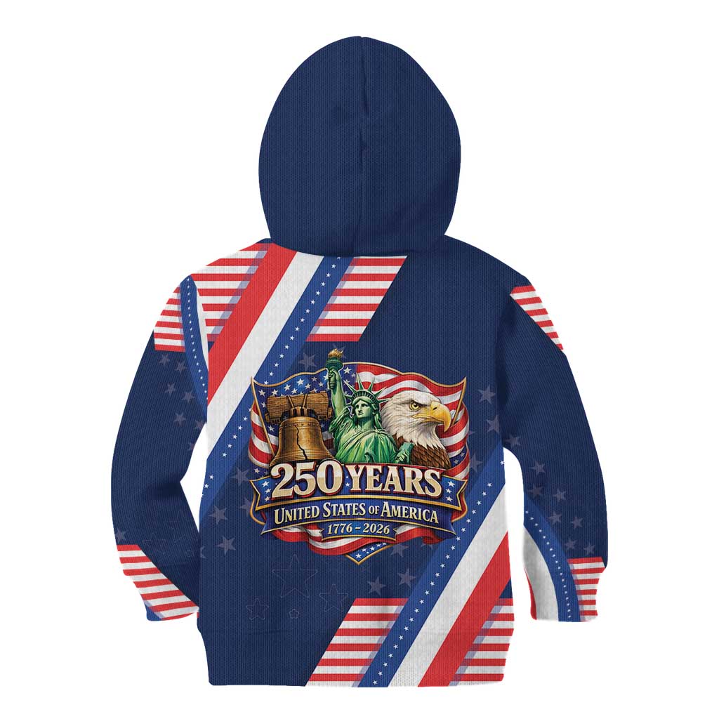 America 250th Anniversary Kid Hoodie USA 1776-2026 Patriotic Eagle