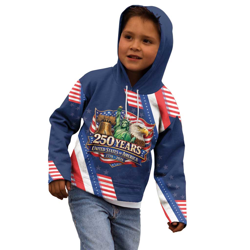 America 250th Anniversary Kid Hoodie USA 1776-2026 Patriotic Eagle