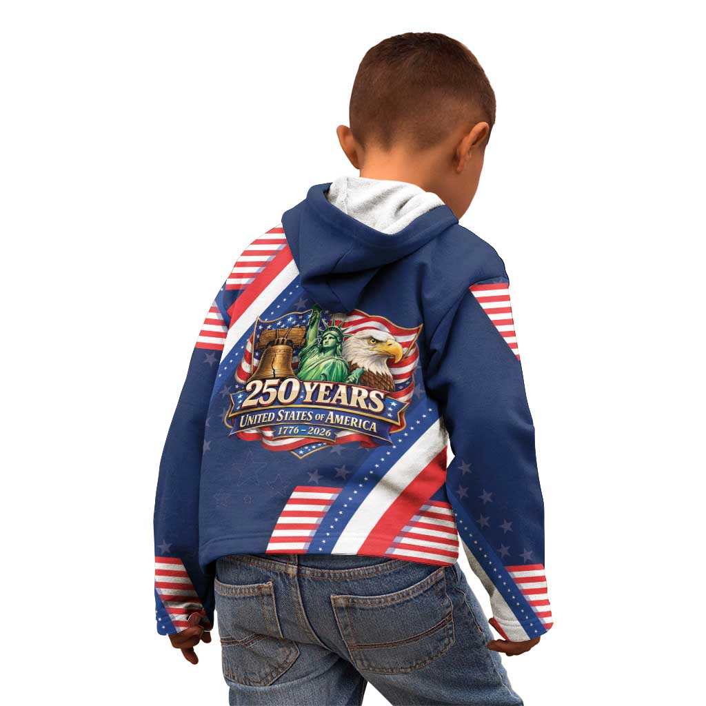 America 250th Anniversary Kid Hoodie USA 1776-2026 Patriotic Eagle
