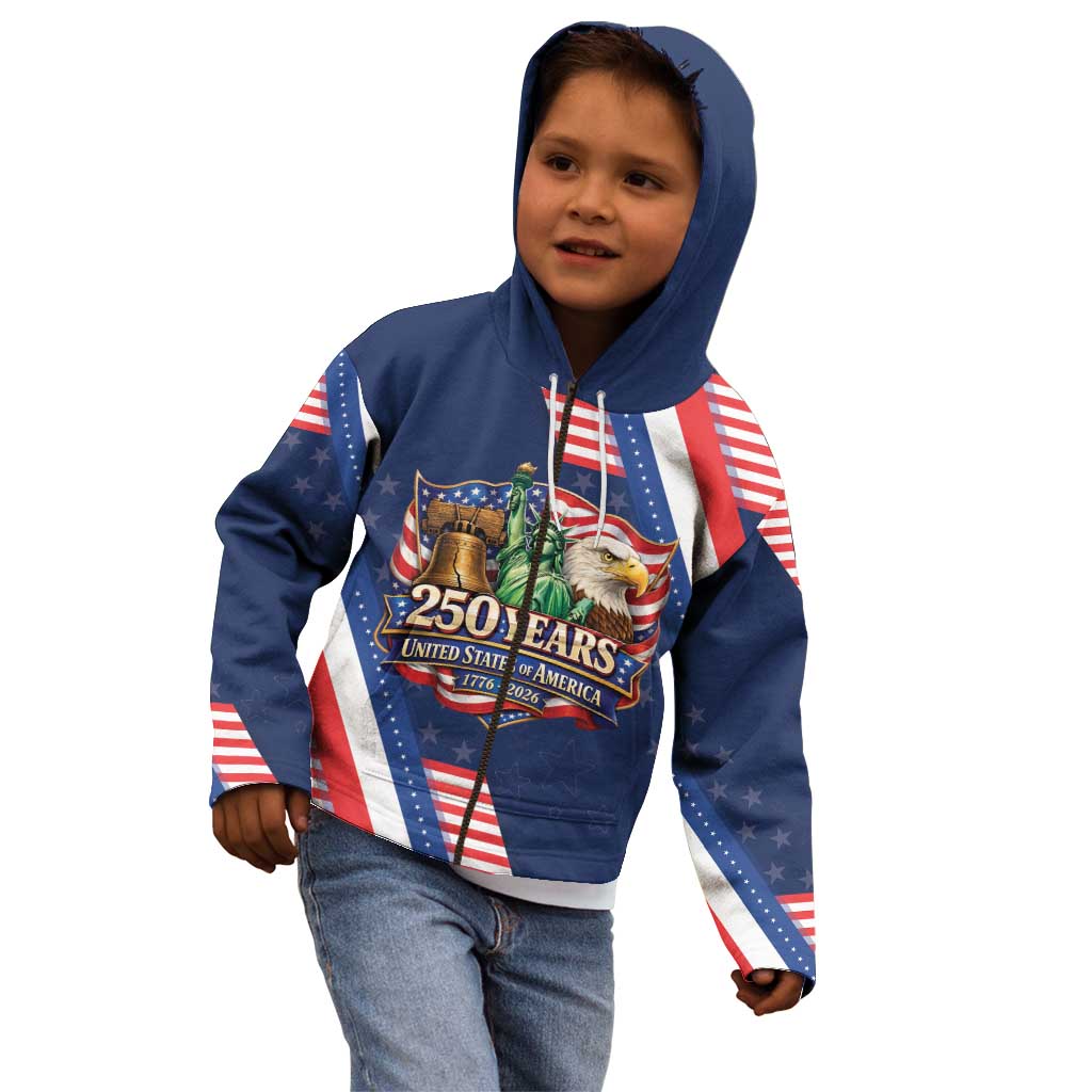 America 250th Anniversary Kid Hoodie USA 1776-2026 Patriotic Eagle