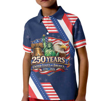 America 250th Anniversary Kid Polo Shirt USA 1776-2026 Patriotic Eagle
