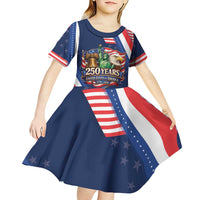 America 250th Anniversary Kid Short Sleeve Dress USA 1776-2026 Patriotic Eagle