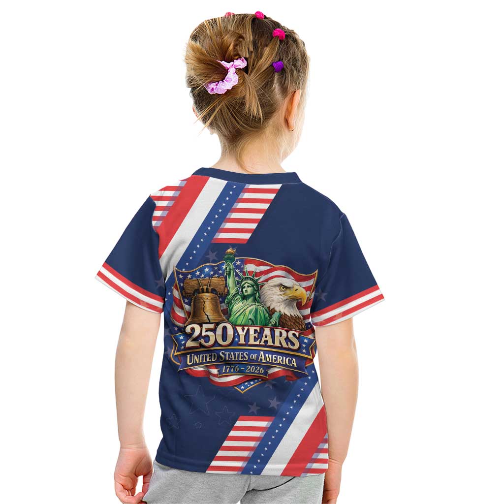 America 250th Anniversary Kid T Shirt USA 1776-2026 Patriotic Eagle