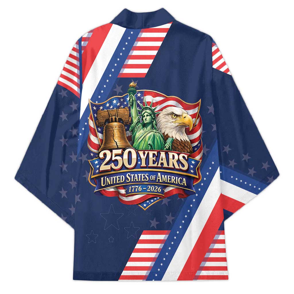 America 250th Anniversary Kimono USA 1776-2026 Patriotic Eagle