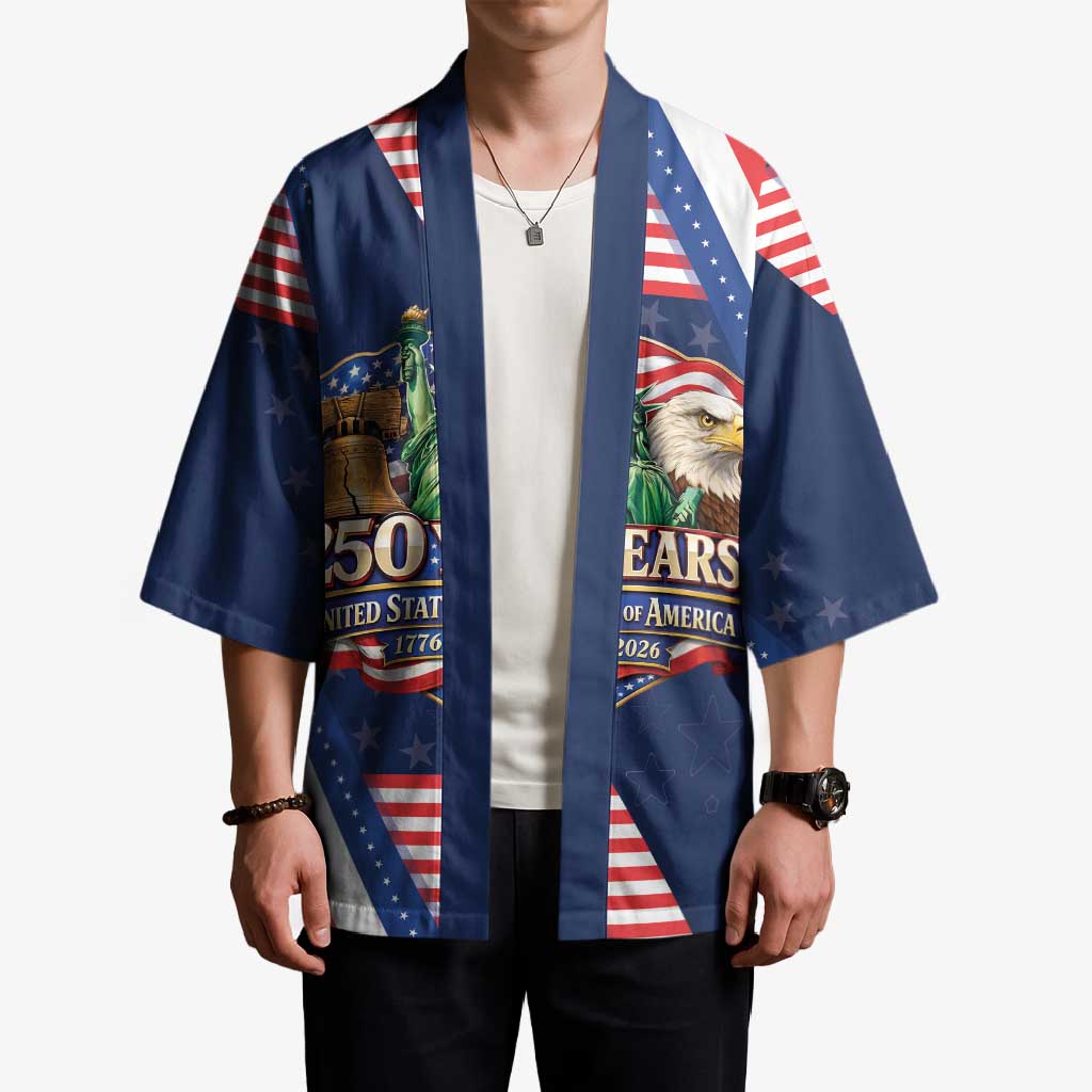 America 250th Anniversary Kimono USA 1776-2026 Patriotic Eagle