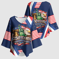 America 250th Anniversary Kimono Sleeve Blouse USA 1776-2026 Patriotic Eagle