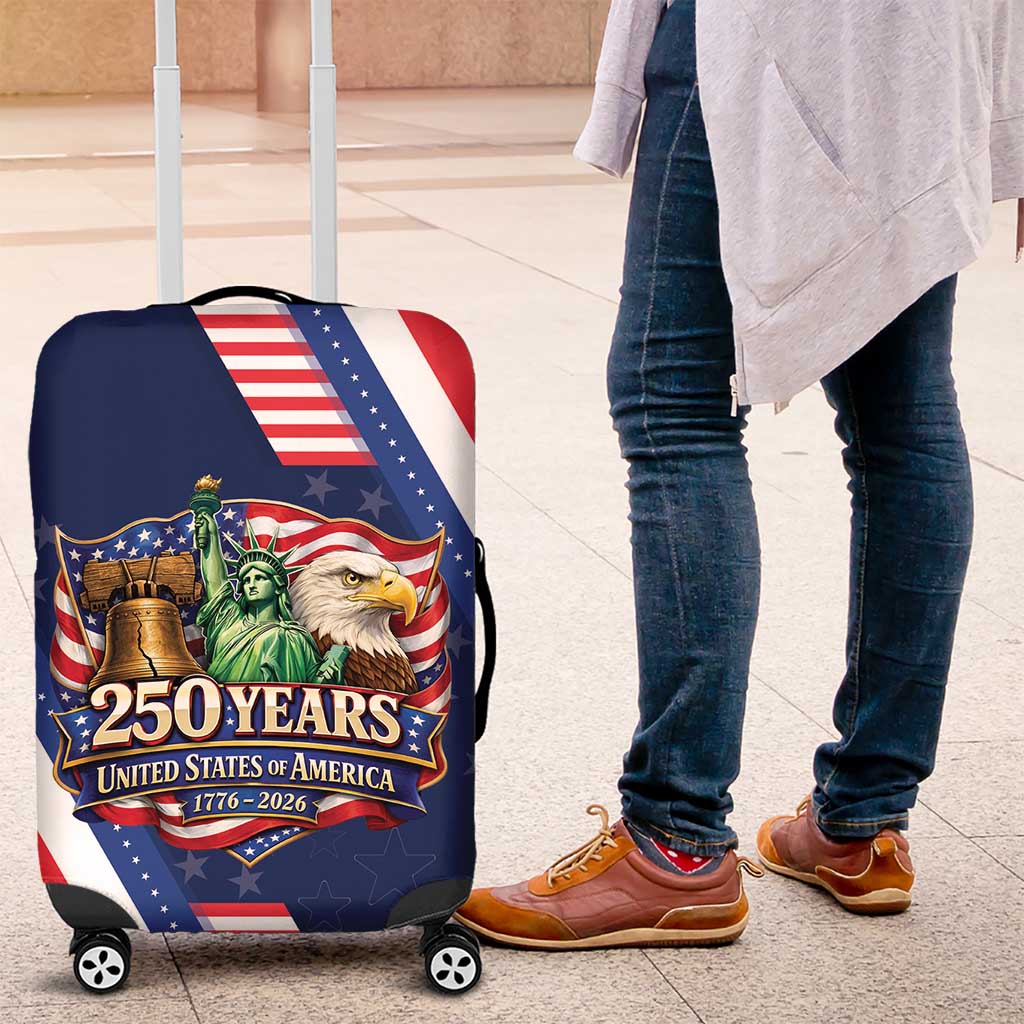 America 250th Anniversary Luggage Cover USA 1776-2026 Patriotic Eagle