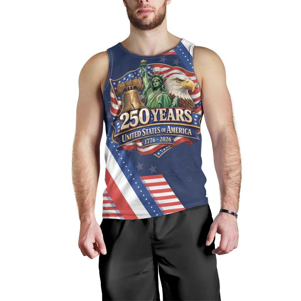 America 250th Anniversary Men Tank Top USA 1776-2026 Patriotic Eagle