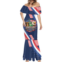 America 250th Anniversary Mermaid Dress USA 1776-2026 Patriotic Eagle