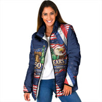 America 250th Anniversary Padded Jacket USA 1776-2026 Patriotic Eagle