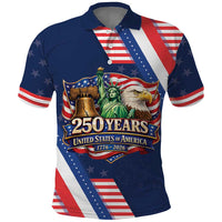 America 250th Anniversary Polo Shirt USA 1776-2026 Patriotic Eagle