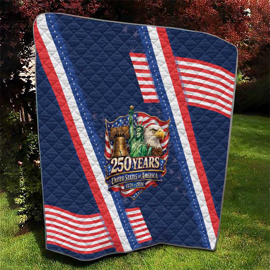 America 250th Anniversary Quilt USA 1776-2026 Patriotic Eagle
