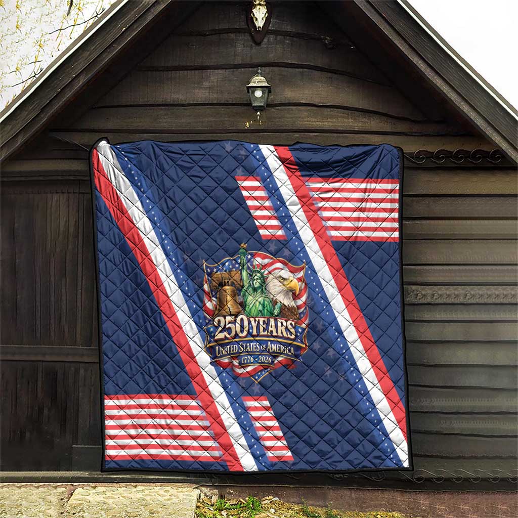 America 250th Anniversary Quilt USA 1776-2026 Patriotic Eagle