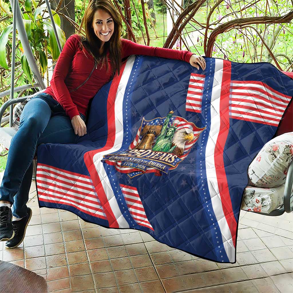 America 250th Anniversary Quilt USA 1776-2026 Patriotic Eagle