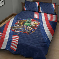 America 250th Anniversary Quilt Bed Set USA 1776-2026 Patriotic Eagle