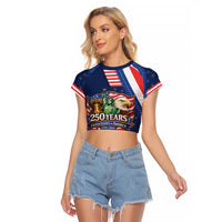 America 250th Anniversary Raglan Cropped T Shirt USA 1776-2026 Patriotic Eagle