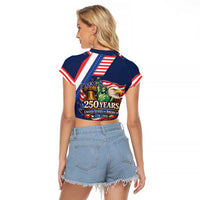 America 250th Anniversary Raglan Cropped T Shirt USA 1776-2026 Patriotic Eagle