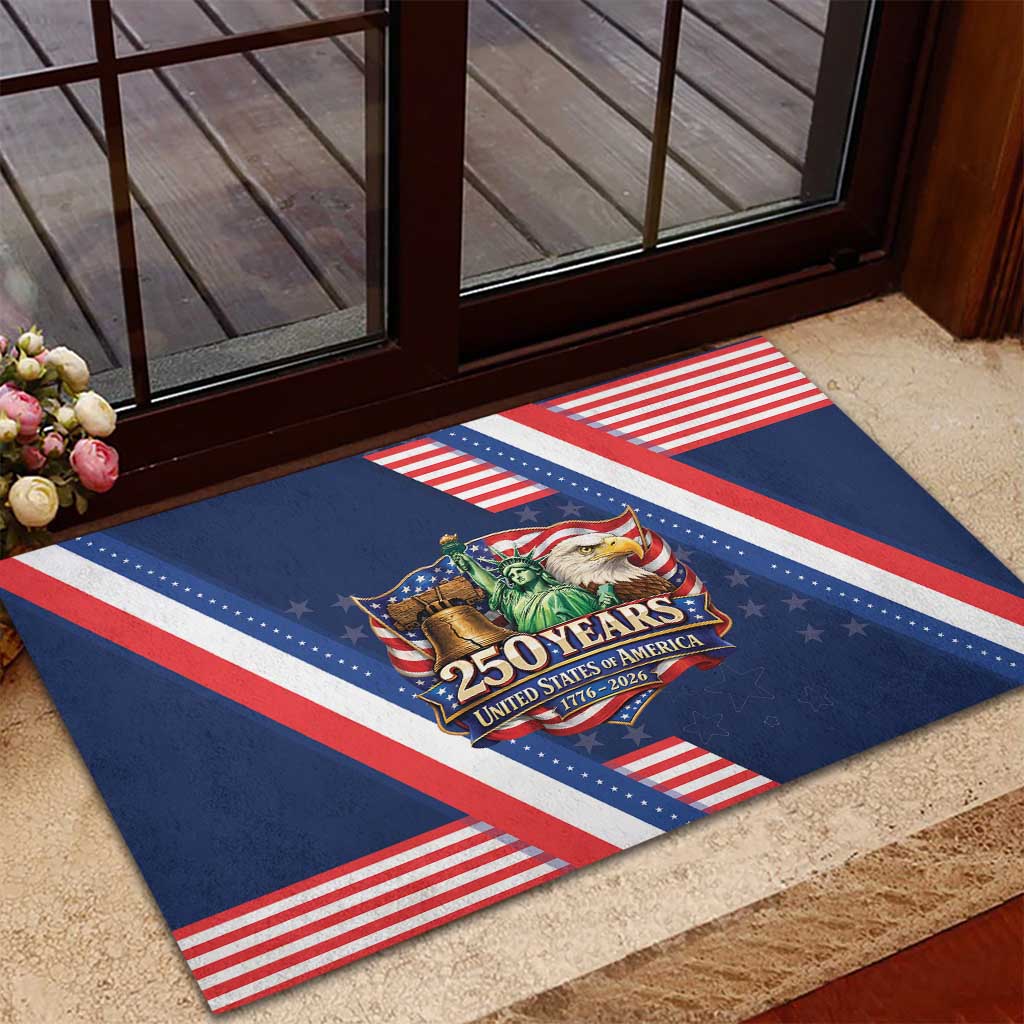 America 250th Anniversary Rubber Doormat USA 1776-2026 Patriotic Eagle