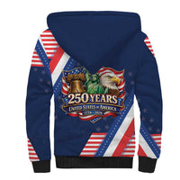 America 250th Anniversary Sherpa Hoodie USA 1776-2026 Patriotic Eagle