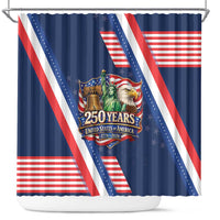 America 250th Anniversary Shower Curtain USA 1776-2026 Patriotic Eagle