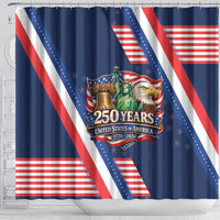 America 250th Anniversary Shower Curtain USA 1776-2026 Patriotic Eagle