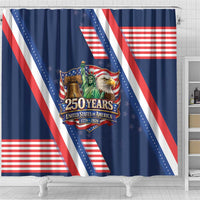 America 250th Anniversary Shower Curtain USA 1776-2026 Patriotic Eagle