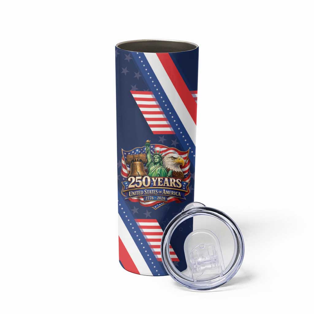 America 250th Anniversary Skinny Tumbler USA 1776-2026 Patriotic Eagle