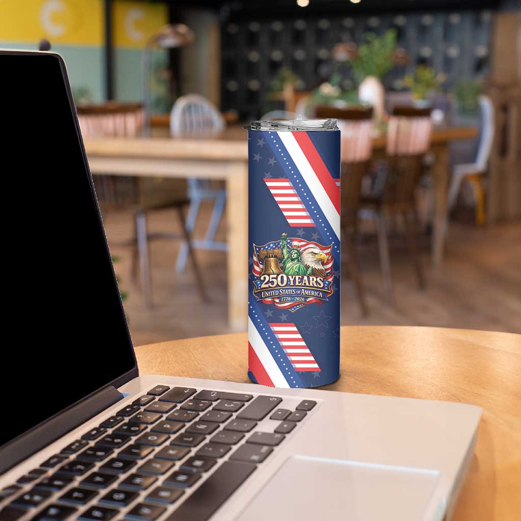 America 250th Anniversary Skinny Tumbler USA 1776-2026 Patriotic Eagle