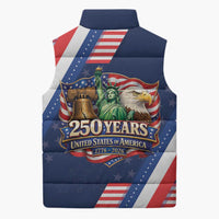 America 250th Anniversary Sleeveless Puffer Jacket USA 1776-2026 Patriotic Eagle