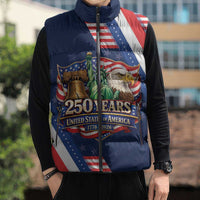 America 250th Anniversary Sleeveless Puffer Jacket USA 1776-2026 Patriotic Eagle