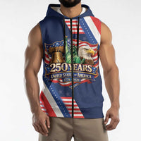 America 250th Anniversary Sleeveless Zip Hoodie USA 1776-2026 Patriotic Eagle