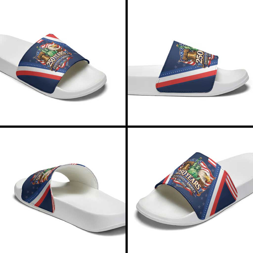 America 250th Anniversary Slide Sandals USA 1776-2026 Patriotic Eagle