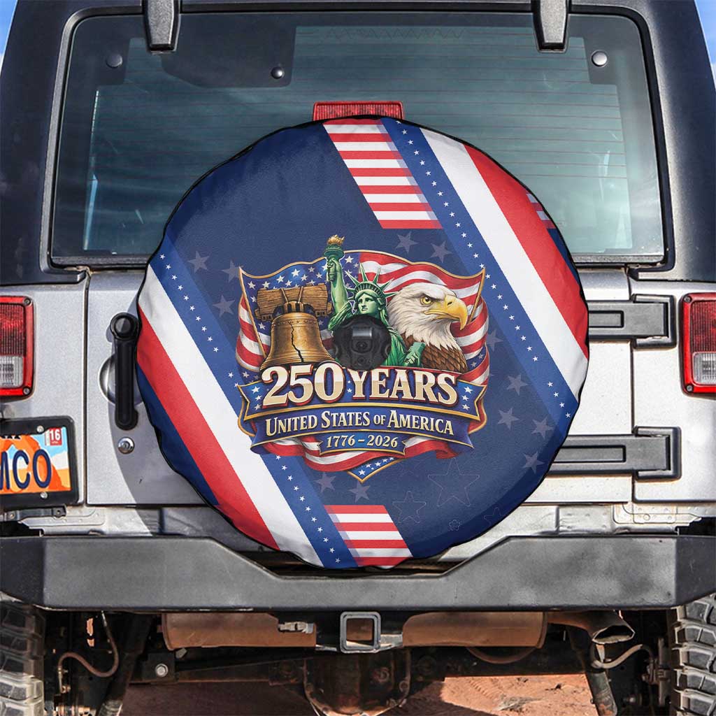 America 250th Anniversary Spare Tire Cover USA 1776-2026 Patriotic Eagle