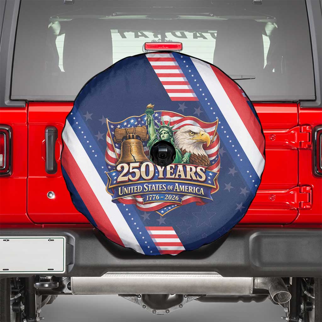 America 250th Anniversary Spare Tire Cover USA 1776-2026 Patriotic Eagle
