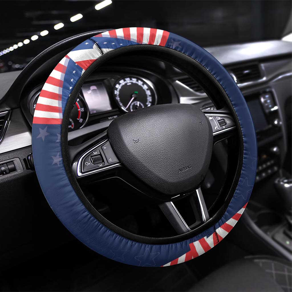 America 250th Anniversary Steering Wheel Cover USA 1776-2026 Patriotic Eagle