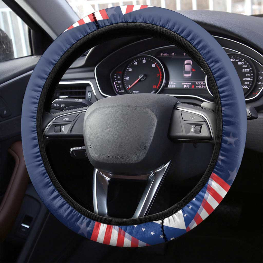 America 250th Anniversary Steering Wheel Cover USA 1776-2026 Patriotic Eagle