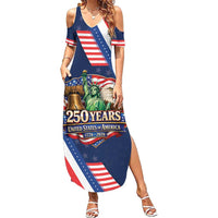 America 250th Anniversary Summer Maxi Dress USA 1776-2026 Patriotic Eagle