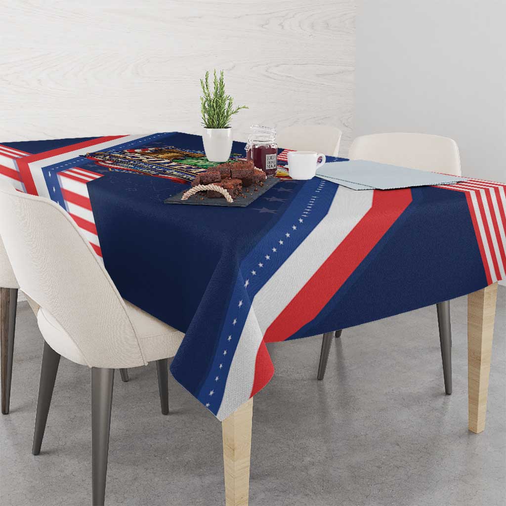 America 250th Anniversary Tablecloth USA 1776-2026 Patriotic Eagle