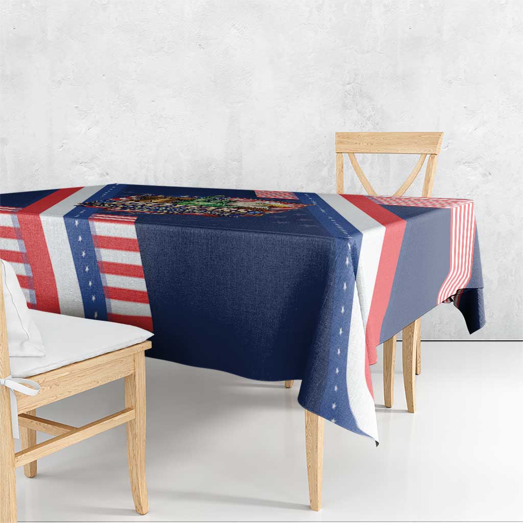 America 250th Anniversary Tablecloth USA 1776-2026 Patriotic Eagle