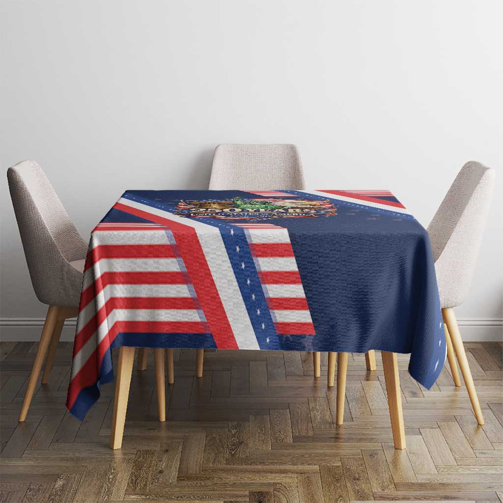 America 250th Anniversary Tablecloth USA 1776-2026 Patriotic Eagle