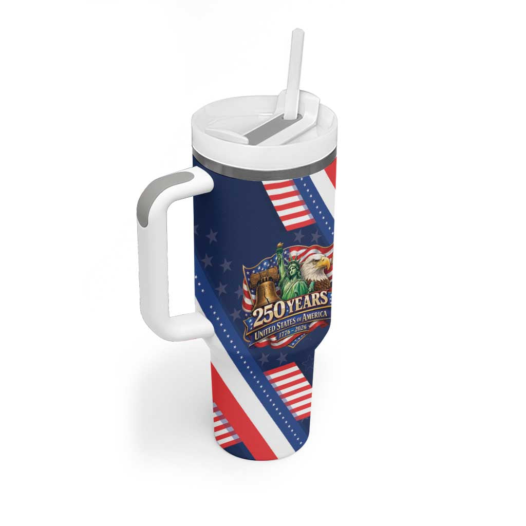 America 250th Anniversary Tumbler With Handle USA 1776-2026 Patriotic Eagle